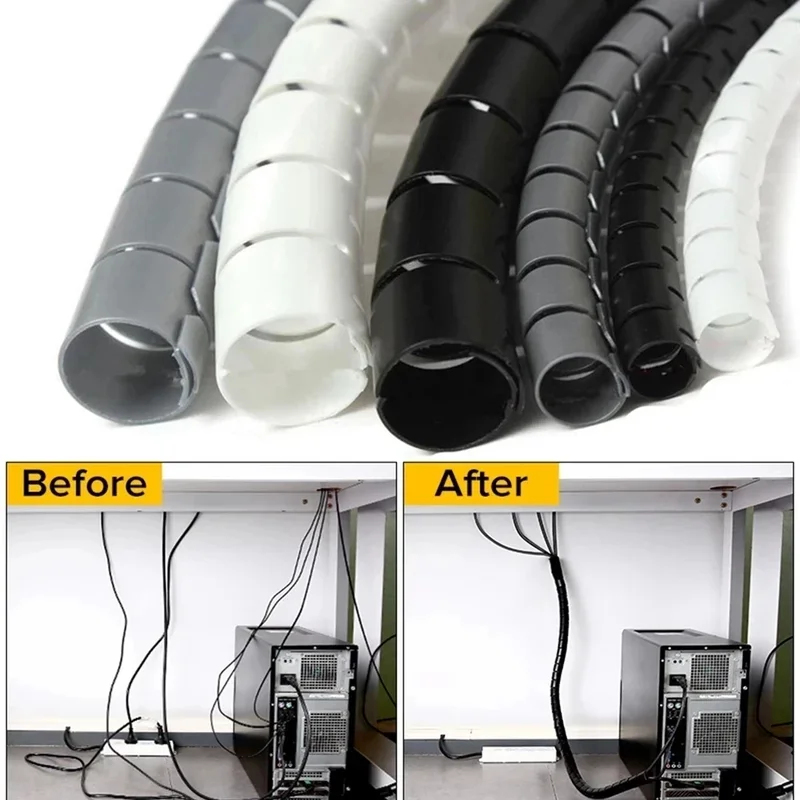 Cable Lock Flexible - 1/3 ชิ้น 2M ตัวป้องกันสายเคเบิลแบบยืดหยุ่น ตัวจัดระเบียบสายเคเบิล ตัวจัดระเบียบสายคอมพิวเตอร์