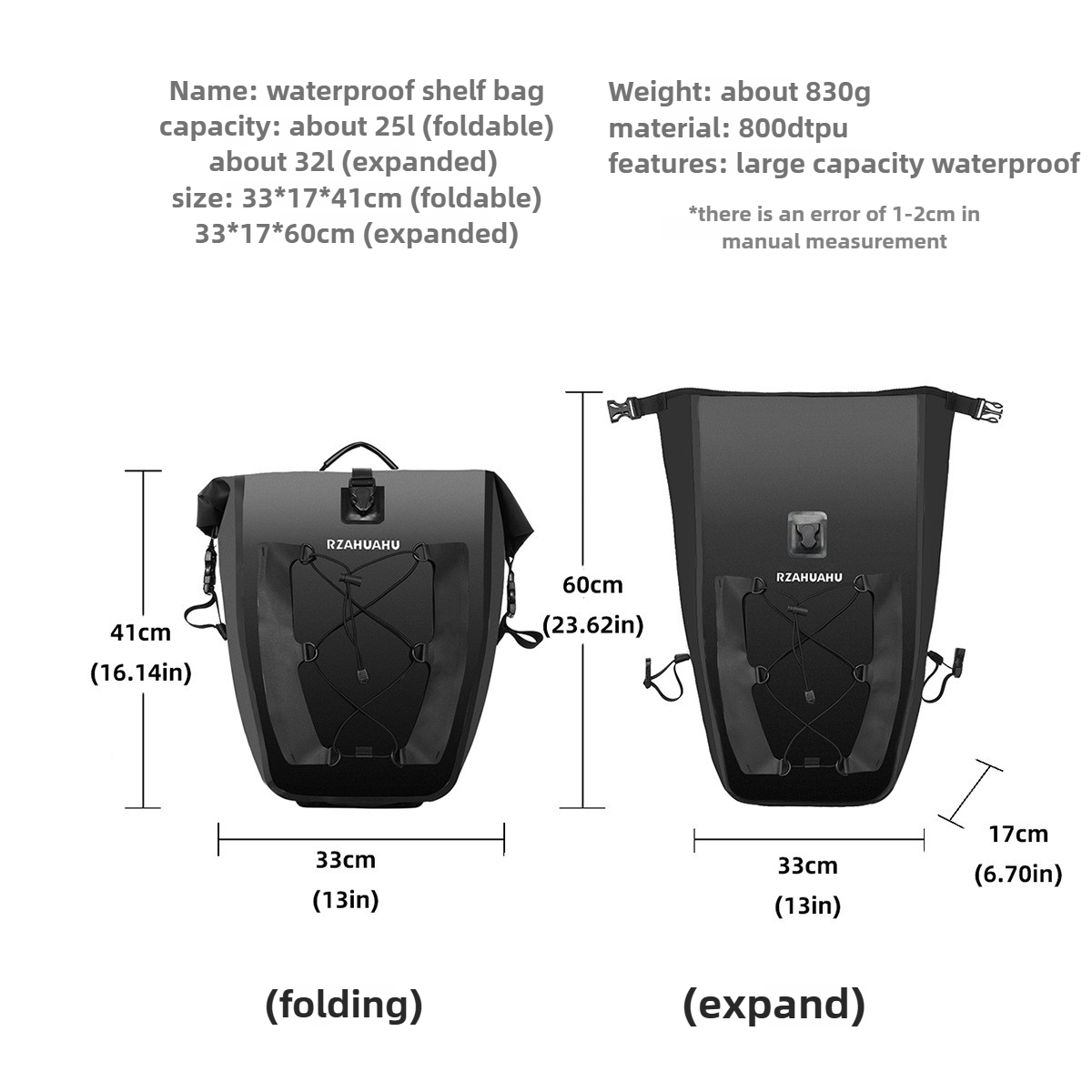 กระเป๋าจักรยานกันน้ำ 25 ลิตร ก - Panniers Waterproof Rear บทวิจารณ์และราคา