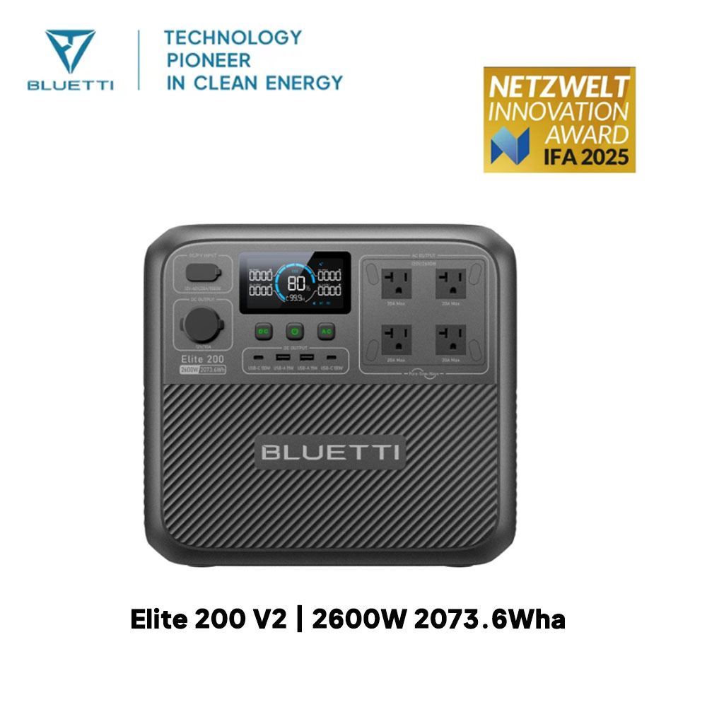 【รีนิว】BLUETTI Elite 200 V2 สถ - Usb Charger Dynamo บทวิจารณ์และราคา
