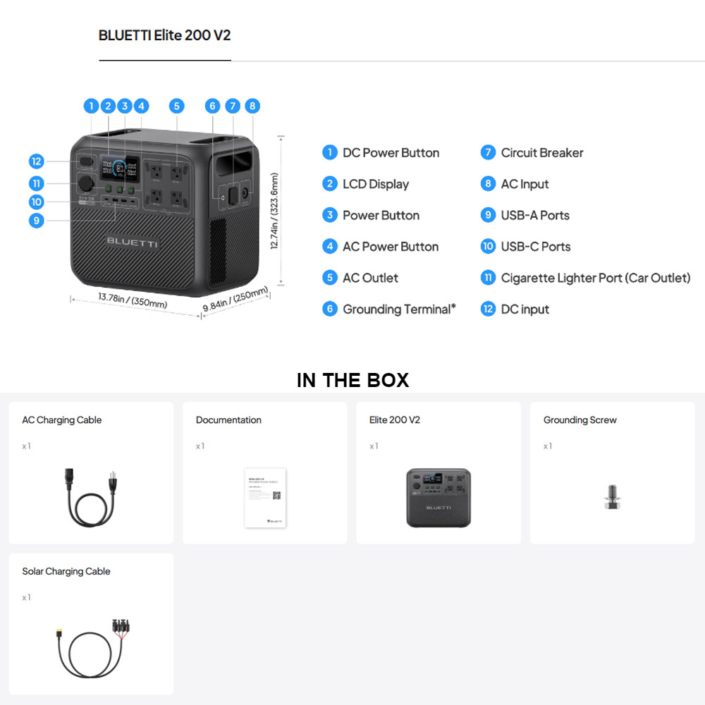 【รีนิว】BLUETTI Elite 200 V2 สถ - Usb Charger Dynamo บทวิจารณ์และราคา